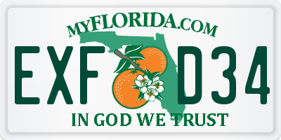 FL license plate EXFD34
