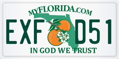 FL license plate EXFD51