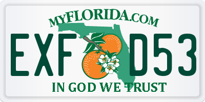 FL license plate EXFD53
