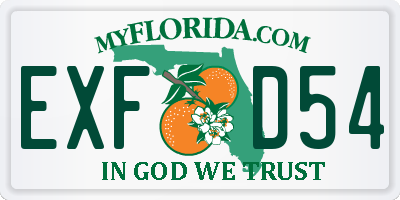 FL license plate EXFD54