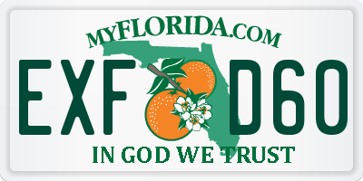 FL license plate EXFD60