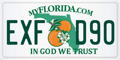 FL license plate EXFD90