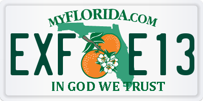 FL license plate EXFE13
