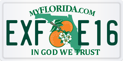 FL license plate EXFE16