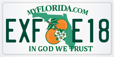 FL license plate EXFE18