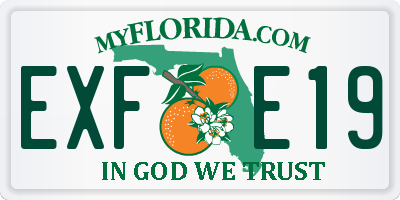 FL license plate EXFE19