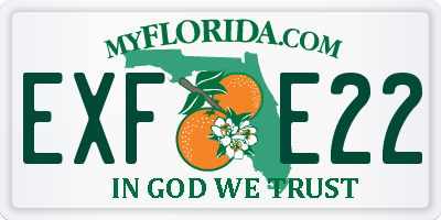 FL license plate EXFE22
