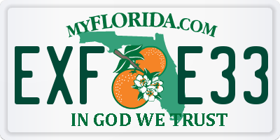 FL license plate EXFE33