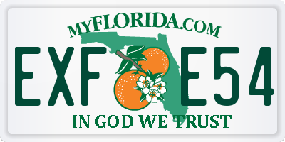 FL license plate EXFE54