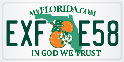 FL license plate EXFE58