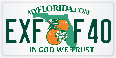 FL license plate EXFF40