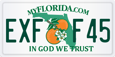 FL license plate EXFF45