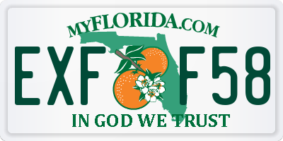 FL license plate EXFF58