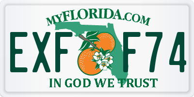 FL license plate EXFF74