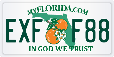 FL license plate EXFF88