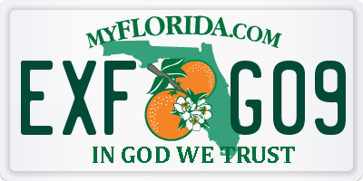 FL license plate EXFG09