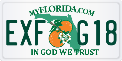FL license plate EXFG18