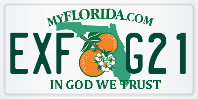 FL license plate EXFG21