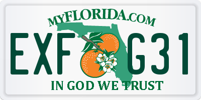 FL license plate EXFG31
