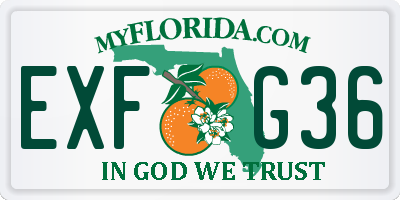 FL license plate EXFG36