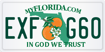 FL license plate EXFG60