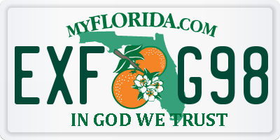 FL license plate EXFG98