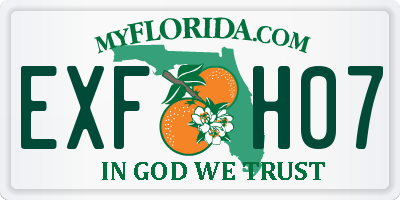 FL license plate EXFH07