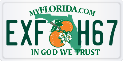 FL license plate EXFH67