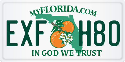FL license plate EXFH80