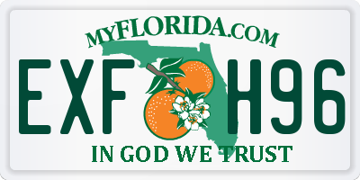 FL license plate EXFH96
