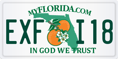 FL license plate EXFI18