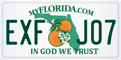FL license plate EXFJ07