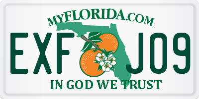 FL license plate EXFJ09