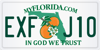 FL license plate EXFJ10