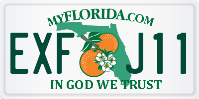 FL license plate EXFJ11