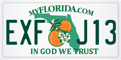 FL license plate EXFJ13