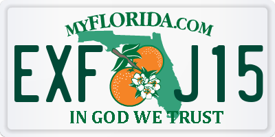 FL license plate EXFJ15