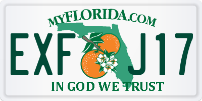 FL license plate EXFJ17