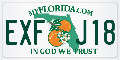 FL license plate EXFJ18