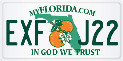 FL license plate EXFJ22