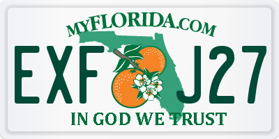 FL license plate EXFJ27
