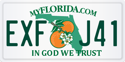 FL license plate EXFJ41