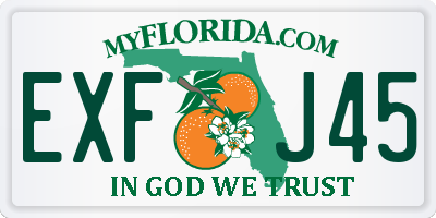 FL license plate EXFJ45