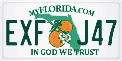 FL license plate EXFJ47