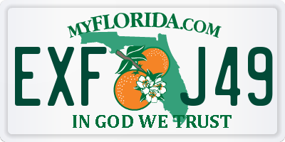 FL license plate EXFJ49