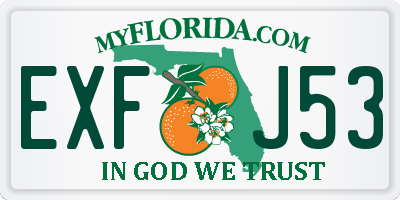 FL license plate EXFJ53