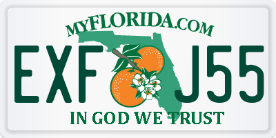 FL license plate EXFJ55