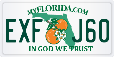 FL license plate EXFJ60