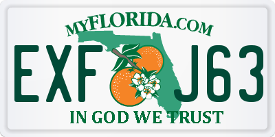 FL license plate EXFJ63