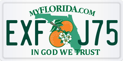 FL license plate EXFJ75